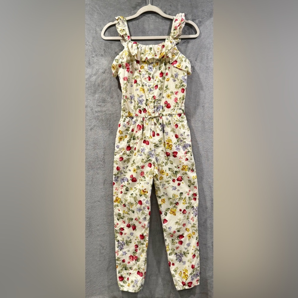 Polo Ralph Lauren Kids Floral Cotton Batiste Cottage Jumpsuit Multi Size 12 New